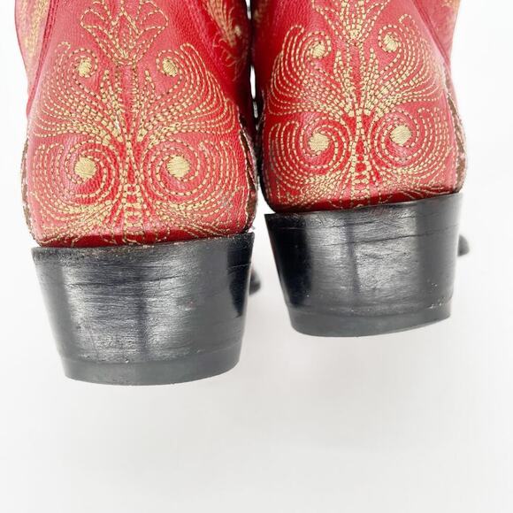 Vintage Y2K Old Gringo Sheridan Red Floral Embroidered Cowgirl Boot size 6.5 - Picture 8 of 10